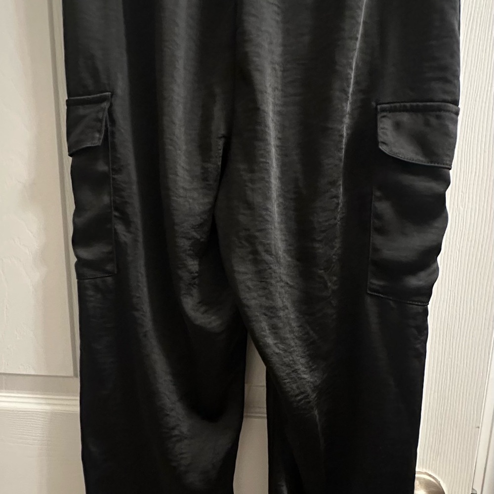 Self Esteem Size Large Girls Black Satin Cargo Pants - Picture 2 of 5